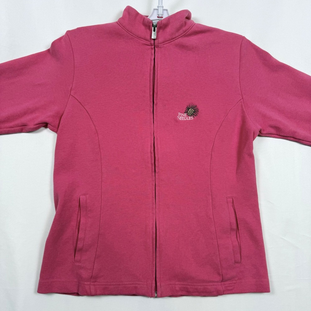 Peter Millar Pink Full Zip Jacket Pine Needles Logo Small Womens